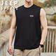 
JEEP SPIRIT Jeep Vest Men's Summer Ice Sleeveless T-shirt Round Neck Solid Color Versatile Casual Clothes Taupe 2XL