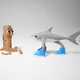 DiBorui Amerikanische Berge und Seas Tungtungsahur umgeben Figuren Ausländische verstümmelte Planet Stick Man Hai -Puppe 3d Tralao Hai Puppenschmuck