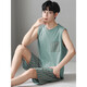 Langsha Pyjamas Herren Sommer Baumwollweste ärmellose Shorts locker plus großer Casual Style Thin Home Clothing Set NJR-LX12027 Blau gestreifte Hosen runden Hals Pullover 3xl [Sammlung und Kauf, Prioritätsablieferung]