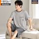 
Modal pajamas men's summer short-sleeved shorts home clothes for youth thin summer casual loose large size suit for outside wear 6623 3XL