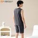 
Modal pajamas men's summer 100% pure cotton sleeveless vest shorts for men's summer vest home clothing set 02J13657 XL