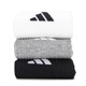 Chaussettes adidas chaussettes masculines chaussettes de sport pour femmes sportiels en atténuation d'humidité et transpiration de chaussettes décontractées de chaussettes à haut haut JC9272 Black and White Grey à trois paires L-4346