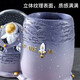 Red Iron Astronaut Holder Ornaments Crystal Ball Night Light Office Office Desktop Decoration Creative Storage Crafts Children's Day Astronaut Holder [Purple Star Ring]