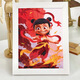 Niedlich Nezha: Devil Child's Sea Diamond Sticker Kinderhandgefertigte DIY -Materialien AO Bing Kindergarten Nezha Nägel Ziegel Nezha 7373 [Holzrahmen + Werkzeugkit]