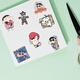 LNGA LANDGRE Capibala/line puppy hand-painted stickers cartoon cute capybara hand account DIY self-adhesive children's decorative small pattern Guka self-adhesive stickers mobile water cup decorative stickers Crayon Shin-chan 100 stickers 3-5cm