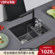
Jiumu 2025 new style bar balcony invisible small sink cup washer single tank washing basin western kitchen middle island counter mini wash 4839 flip cup washer damping stainless steel