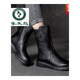 Holzspecker Offizielle Leder Martin Boots Herbst und Winter Neue Mittelröhrenstiefel weiche Sohle Low Heel Vielseitige Motorrad-Motorrad-Frauenstiefel flache Mutterstiefel Schwarz Plüsch Flaggschiff Modell 37