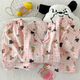 Jingpufei Summer Tulip Rabbit Pyjamas pour femme coton de coton Sweet Home Clothes Three Set Yunduo Cotton-9905 # Black Love Treece Set M [Suggestion 75-100jin [Jin est égal à 0,5 kg]]]