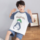 浪莎（LangSha）儿童睡衣男童夏季短袖薄款纯棉家居服小男孩夏天中大童学生套装 LT693 150 建议140-150CM/70-82斤