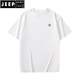 JEEP SPIRIT棉短袖T恤男士ins夏季百搭白色体恤港风情侣款宽松半袖上衣服潮 白色棉短袖-1365 S 【建议90-115斤】