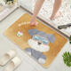 Yusenyi alfombra de baño de cachemira de imitación alfombra de dibujos animados para el baño del hogar alfombra para pies absorbente de agua y resistente a las manchas alfombra para puerta del dormitorio del inodoro K3883B-Beach Schnauzer alfombra pequeña de 40x60 cm