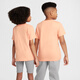 Nike (Nike) Camisetas oficiales de niños y niñas Big Children's para Autumn Pure Cotton Casual Classic Bordery Cotton FZ5177 844 Apricot Harina 160 XL