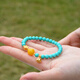 Her generation beeswax magnesite imitation turquoise round bead bracelet lake green bracelet jewelry gift Lianmeng 6mm