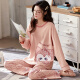 Pyjama für Frauen im Frühlings- und Herbst koreanischen Cartoon süße Langschläfe zweiteiliger Anzug Sommer Herbst- und Winter-Prinzessinstil Home Clothes Pink GXT9928 Bildfarbe M (Empfohlen 75-95Jin [Jin gleich 0,5 kg]))