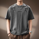 Jeep Spirit authentique Jeep haut de gamme haut de gamme à manches courte à manches chinoises T-shirt imprimé pour hommes en lin respirant d'été mince grande taille rapide séchage rapide 829 T-shirt gris 3xl Taille adaptée à 190-210jin [Jin est égal à 0,5 kg]