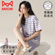 猫人（MiiOW）莫代尔睡衣女夏季短袖小熊带胸垫可爱少女冰蚕丝居家服大码休闲套 高质量12611 M 女(70-95斤)
