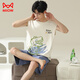 Catman (Miiow) Pyjamas Herren Sommer 2025 Neues reines Baumwoll-Kurzärmelhosen Thin Herren Summer's Casual Home Clothing Set 719 L