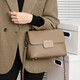 First layer cowhide women's one-shoulder crossbody simple fashion bag for girls classic shell bag 2 shoulder straps large capacity soft leather elephant gray gift box 2919