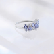Qianjun <Binglan> Retro light luxury celebrity style niche design cool feeling inlaid with natural tanzanite ring gift for women <Binglan> Tanzanite opening adjustable