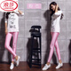 LangSha sewing pants ice wool shiny pants women's milk tight base yoga ultra-thin small feet fluorescent silky bodybuilding and bright trousers Tianlan M (80Jin[Jin equals 0.5 kg]-100Jin[Jin equals 0.5 kg])