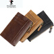 
PLOVER cross-border genuine leather wallet men's portable credit card bag coin clip European and American retro anti-theft card swipe bag black