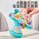 宝宝餐椅玩具0-1岁婴儿餐桌吸盘转转乐益智早教安抚玩具 湖光蓝+兔子硅胶套手机