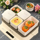Muziqiu food-grade small steaming bowl with lid, ceramic water-proof stew pot, soup cup, steaming pot, stew pot, steamed egg cup, soup pot, steaming rice bowl with ceramic lid - large set, positive*4+long*1