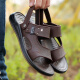 Spider King Sandals para hombres en verano 2025 Nuevo cuero casual de cuero genuino Soft Sole Anti-Slip Wear Wear Anti-Odor Slippers para hombres con zapatos de playa Z2601 39 (245 mm)