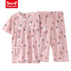Catman miiow pyjamas d'été coton féminin pur coton court à manches courtes pantalons courts à manches courtes et mères âgées d'âge moyen et âgées de printemps et d'été de grande taille des vêtements de maison xin rose ym3937 xl (recommandé 115-130jin [Jin est égal à 0,5 kg]))