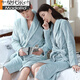 Modal Herbst- und Winter Flanellpaare Nachthemd Damen Bademantel Koralle Samt verdickte Pyjamas Herrenhauskleidung langärmelte Bademantel Hellgraues Frauenkleid Y719 L