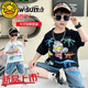 
G.DUCKKIDS Little Yellow Duck Children's Short Sleeve Set 2025 Summer Medium and Large Children's Clothing Street Boy Ultraman Two-Piece Set 1283 Set-White 130