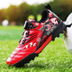 Chaussures de football pour enfants de taille brisée pour enfants Boys Tf Broken Spiks Men's Rotation Bouton Chaussures pour enfants Primaire et secondaire Étudiant Formation et Chaussures de mobilité 9896 Rouge 32