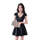 Xinyu Nachtclub sexy Arbeitskleidung hohe Taille, die Bauch schlankes Kleid tiefe V-Ausschnitt mit niedrig geschnittenem Rücken-Bar-Nachtclub Frauenkleidung B5223 Rot One Size XL