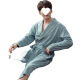 Fhhuabd Hotel Nightgown Pure Cotton Cotton Men's Four Season Universal Home Clothing Spring and Autumn Style 2025 Nuevo baño de baño a mediados