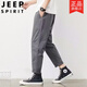 
Jeep (JEEP) pants for men's pure cotton casual pants loose men's straight men's pants for summer thin work clothes versatile work pants nine-point cement gray #9904 L