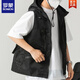 
ROMON 2025 summer new multi-pocket hooded men's vest men's Japanese loose work vest casual and versatile trend black [higher quality than peers] fast shipping XL recommendation [130-150Jin [Jin equals 0.5 kg]]