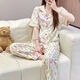 Yalu Yunduomian pajamas for women in summer cute cartoon short sleeves shorts trousers can go out Korean version of Xiaoxiang home clothing set J838 fabric soft upgrade [three-piece set short sleeves M suggestion 80100 equal size