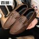 Belle Schuhe für Männer, lef doudou Lederschuhe, formelle handgefertigte Sportsschuhe britische Herrenschuhe Neue Leichtgewichte Business YL-D829 Black 39