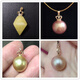QIWNDIY pearl accessories plated with 18K gold pendant buckle pearl beeswax pendant empty support thickened pendant pendant accessories E model Yuanyi model one 18K gold plated