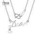 TTMIX personalized platinum chain set pt950 women's platinum necklace letter dear design for girlfriend C style 3.5-3.7g 43+3cm