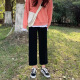 姿伟祺【6198人收藏】美式复古褶皱工装裤女2025新款宽松显瘦个性百搭休 灰色长裤 S