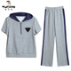Woodpecker Sports Set Summer 2025 Nouveau petit style à petit style Houstable Thin Short Running Running Suit décontracté en deux pièces 6630 Powder L [suggéré 101-115jin [Jin est égal à 0,5 kg]]]