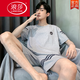 浪莎（LangSha）男士睡衣夏季短袖薄款休闲可外穿套装2025新款男款夏天大码家居服 HDE9928 L 男：