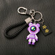 ASTRONAUT HAUTRONAUT COURTE COURTE COURTOONE MIGNE HIGHED CAR CLAY CLAIS GARY KEY RING EXQUISITE CADEAU [Noir] Astronaute + corde tressée + carte de paix