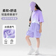 Golden Pet Girl Summer Casual Short Sports Sports Sports Thin 2025 New Children's Quick Dry Two-Piece Set Big Virgin Girl 9922 White + 3388 Purple 120 cm