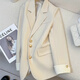 Xuanyan off-white blazer for women 2026 spring new style office worker college student temperament commuting small suit formal blazer for women ivory white XL 115-125Jin Jin equals 0.5 kg