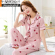Modal de mediana edad Madre Pajamás de algodón puro Summer pantalones de manga corta de verano