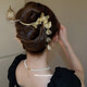 Diamond Butterfly Petal Tassel Hairpin New Chinese Style Exquisite Retro Hairpin Light Luxury High-Quality Temperament Hair Accessories Wholesale Hairpin-Gold