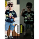 G.Duckkids Little Yellow Duck Set de manga corta para niños 2025 Summer Medium y gran ropa para niños Boy Ultraman Ultraman Set 1283 Set-White 110