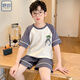 Yuyin Boy Pajamas Детский летний костюм с короткими рукавами для среднего и большого мальчика Модная летняя домашняя одежда 695 [хлопок] Рекомендуется 140-150 см. Вес 65-80 Джин [Джин равняется 0,5 кг]
